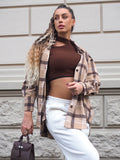 Giaccone in tweed Camel