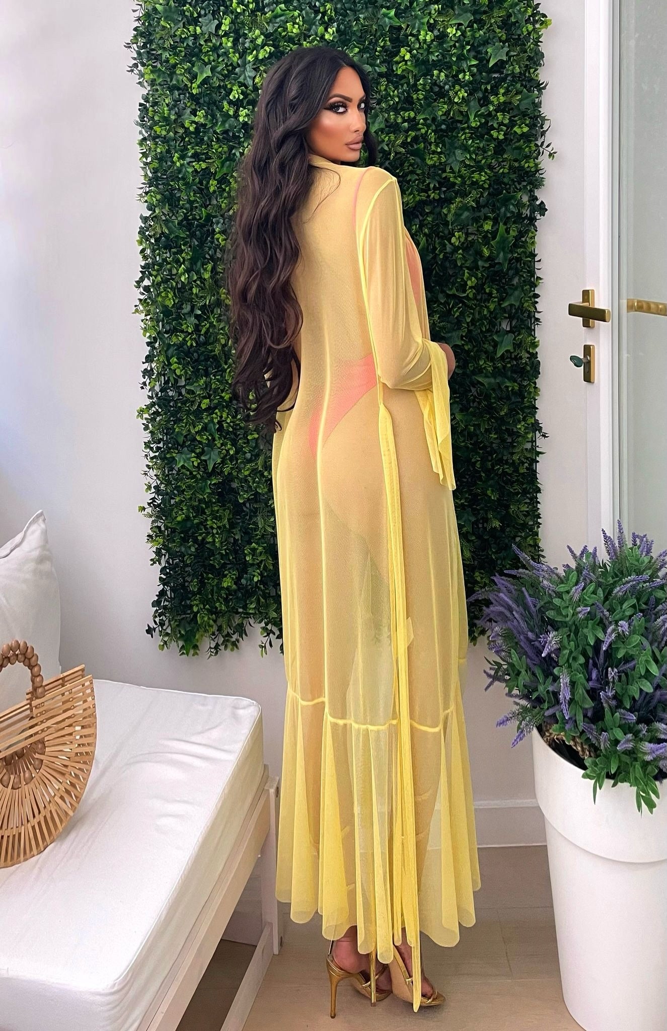 Copricostume in velo giallo