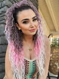 Coda #T-PINK riccia con Coulisse Rosa Degradè