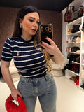 T-Shirt Knit Teddy Stripes