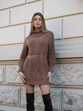 Abito in maglia choco con trecce