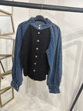 Maglioncino con dettaglio in denim