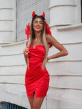 Abito in raso rosso ( Diavolo Halloween)
