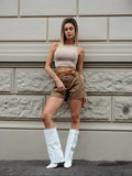 Top a costine beige