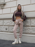 Felpa crop choco con lacci