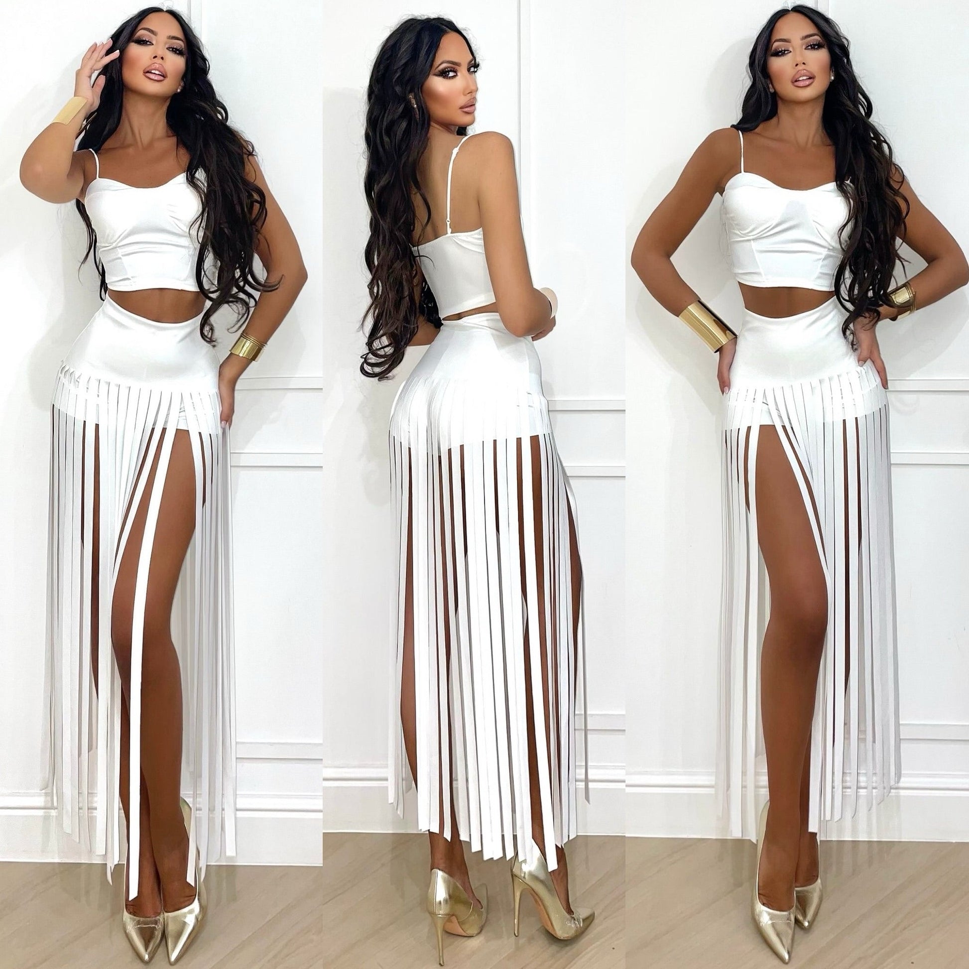 Completo frange vibes bianco