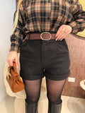 Short in panno con cintura
