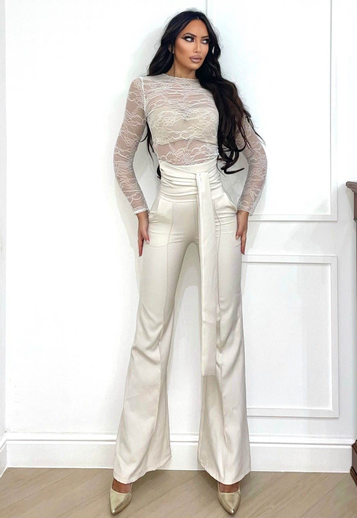 Maglia in pizzo bianca