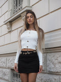 Maglioncino bianco scollo a barchetta con cuori