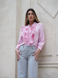 Camicia rosa con Rouches