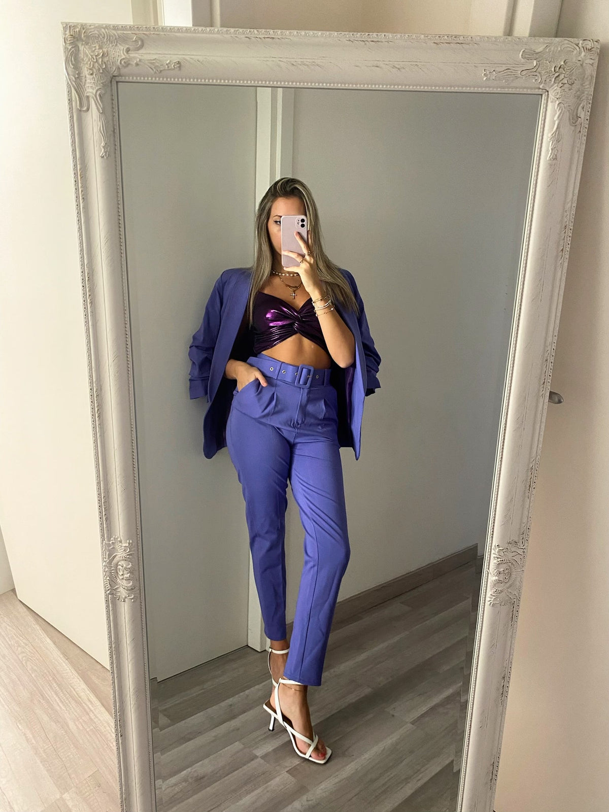 Completo giacca e pantalone glicine