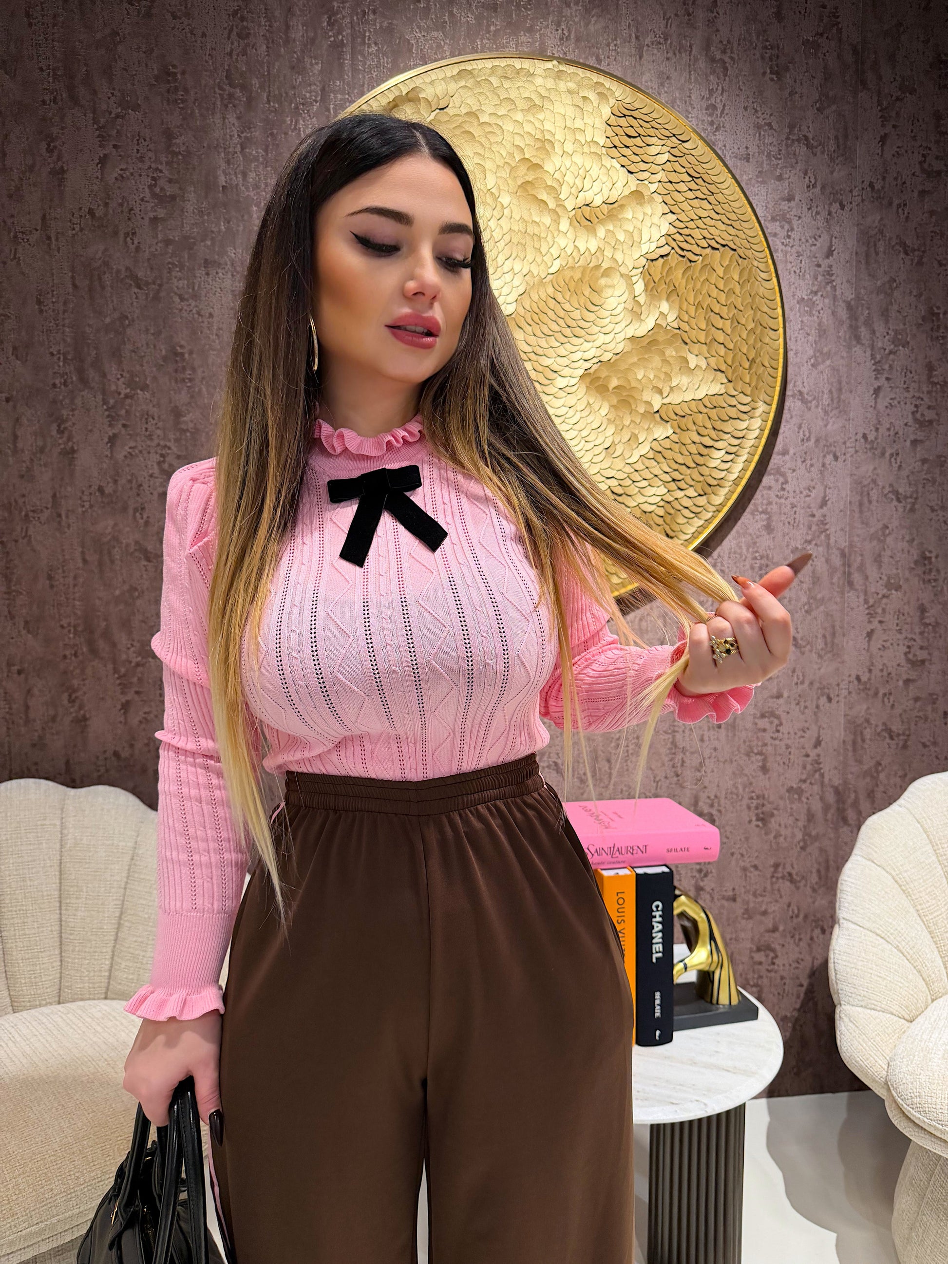 Maglioncino manica lunga con fiocchetto