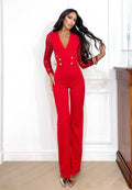 Tuta con maniche in pizzo rosso