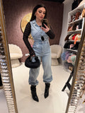 Salopette in jeans con cerchi