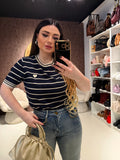 Maglia Knit Stripes Heart