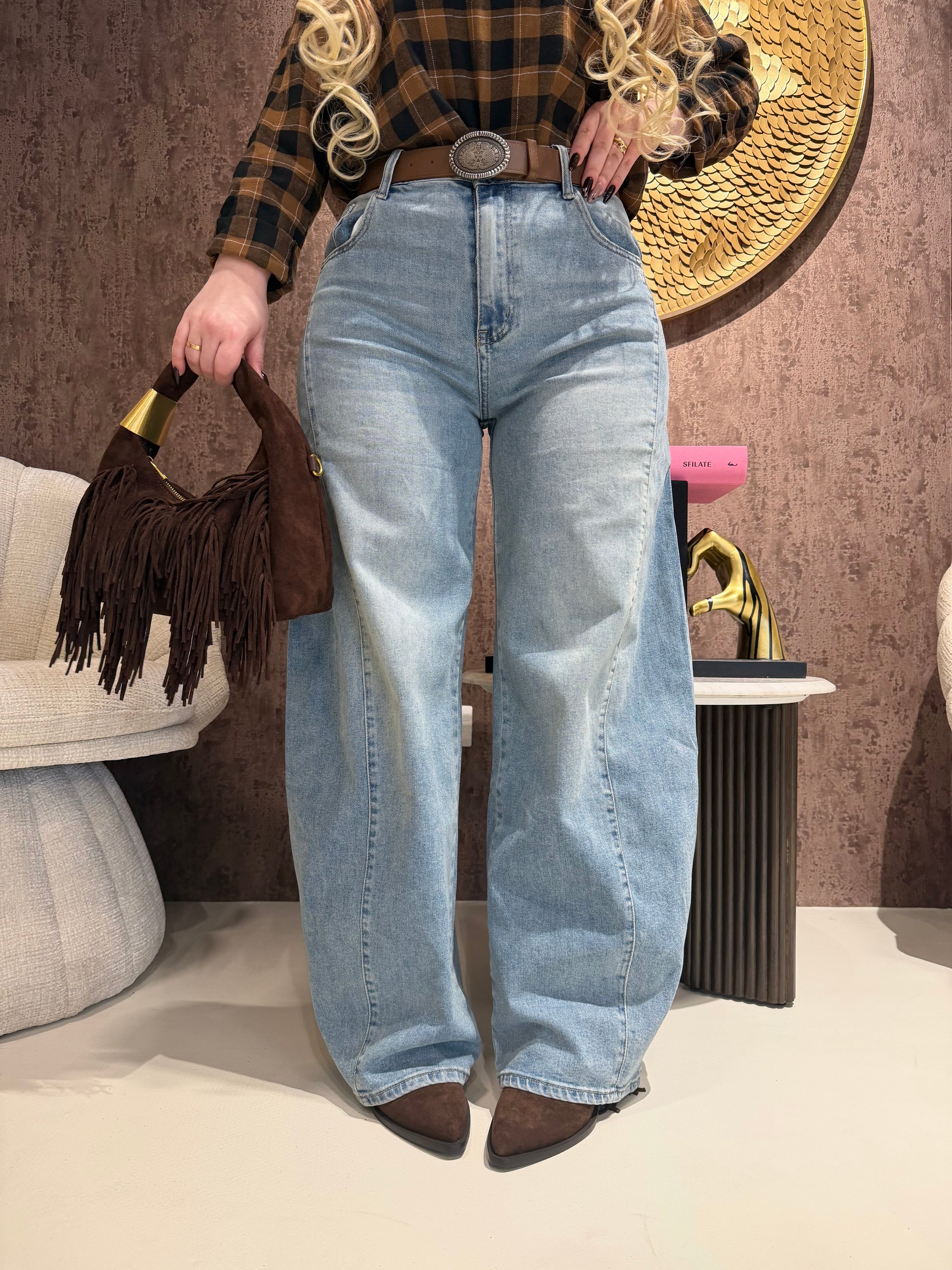 Jeans Vintage con Cintura western