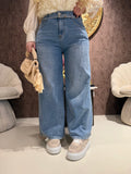Jeans Wide Leg con Cintura Integrata