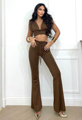 Completo top e pantalone caffè