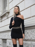 Abito in maglia con spacco