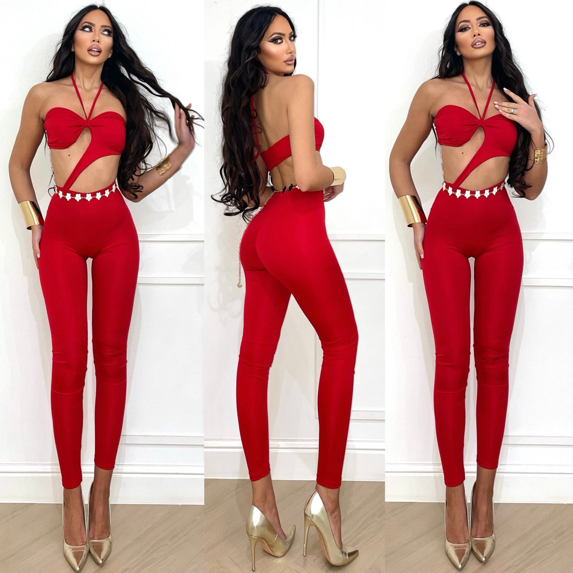 Tuta a fascia con S rosso