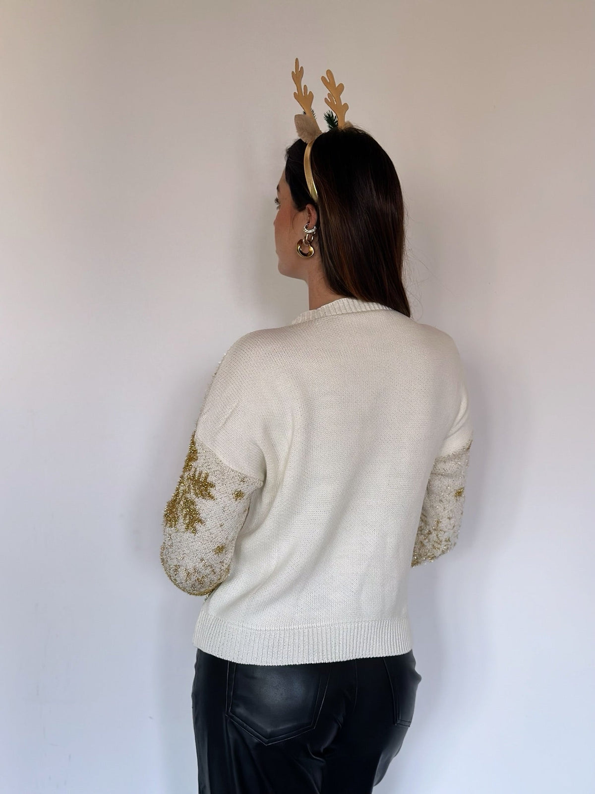 Maglione soft gold lurex fiocco di neve