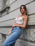 Bralette in pizzo bianca