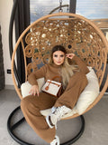 Completo basic maglia e pantalone Camel