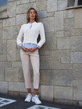 Maglione panna con trecce