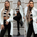 Cardigan bianco a trecce