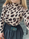 Maglioncino animalier spalle scoperte