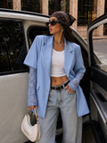 Blazer oversize con maniche in pizzo