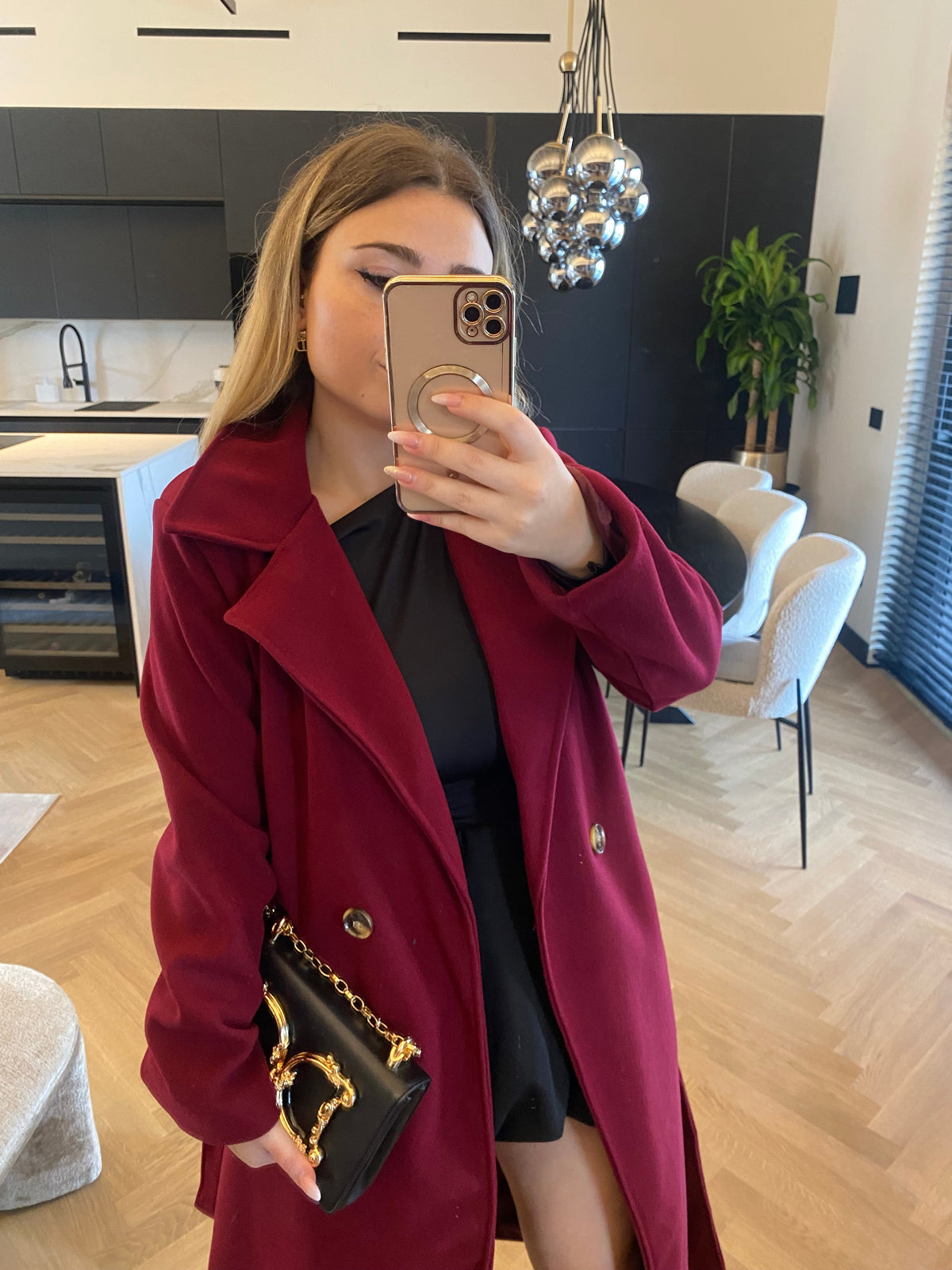 Cappotto lungo burgundy