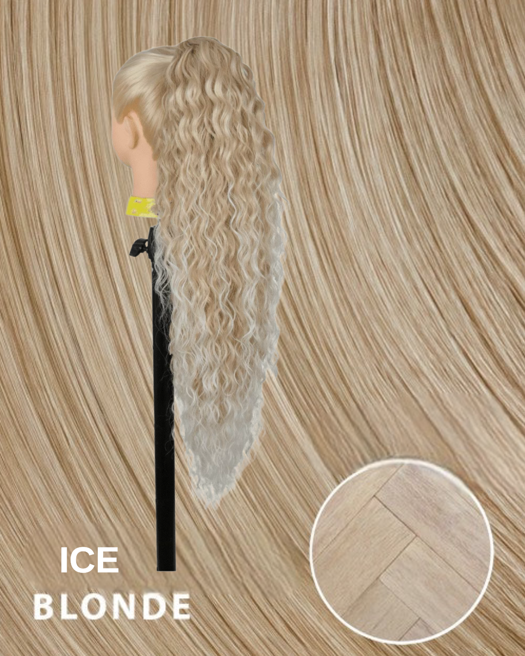 Coda #103/60 riccia con Coulisse Biondo Ghiaccio Degradè