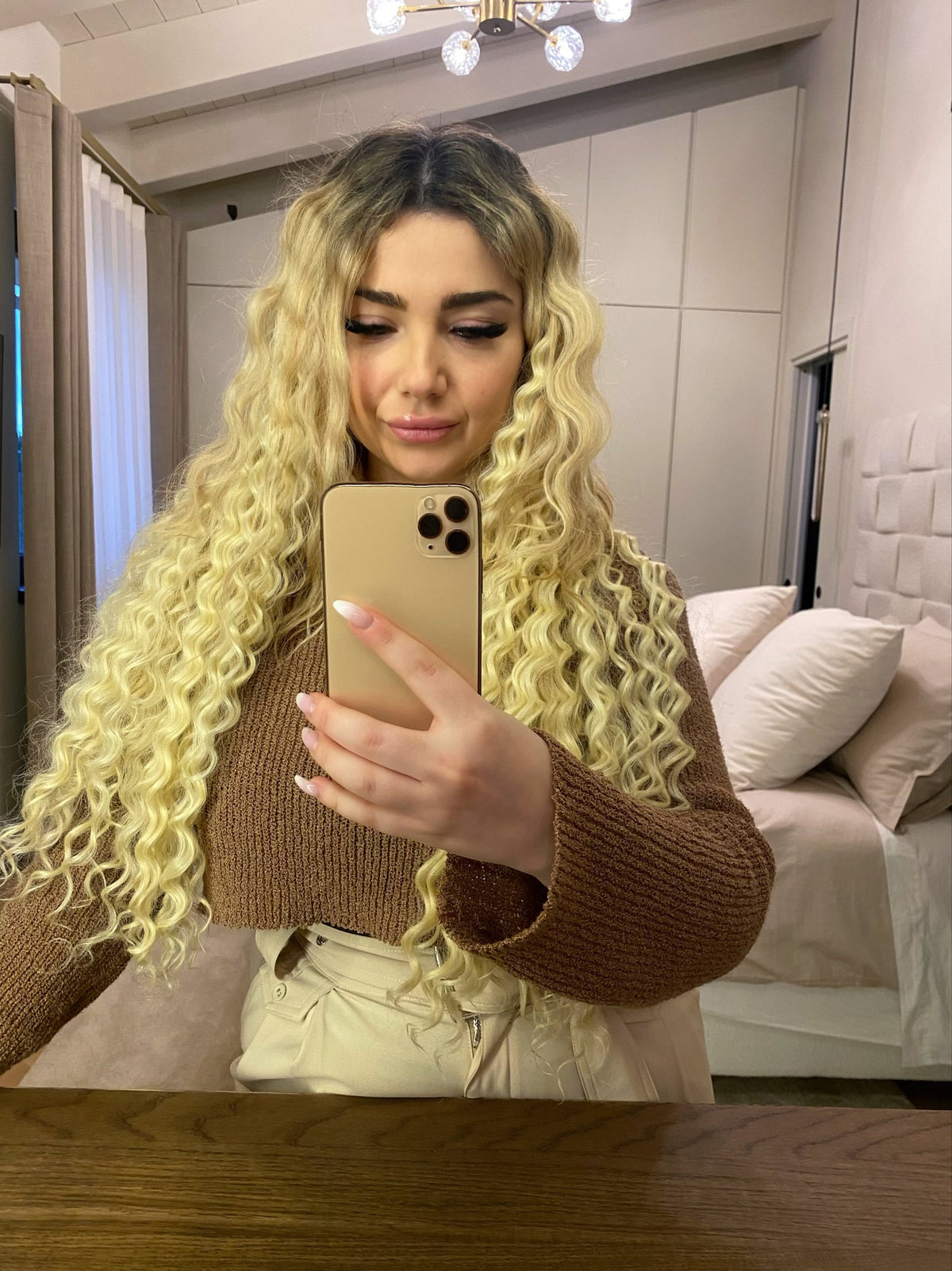 Clip Extension Riccia Biondo platino