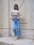 Jeans wide leg chiaro