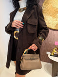 Completo choco short e giacca con tasche