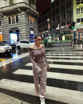 Maglione rosa antico con zip