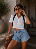 Polo crochet Chic con Colletto