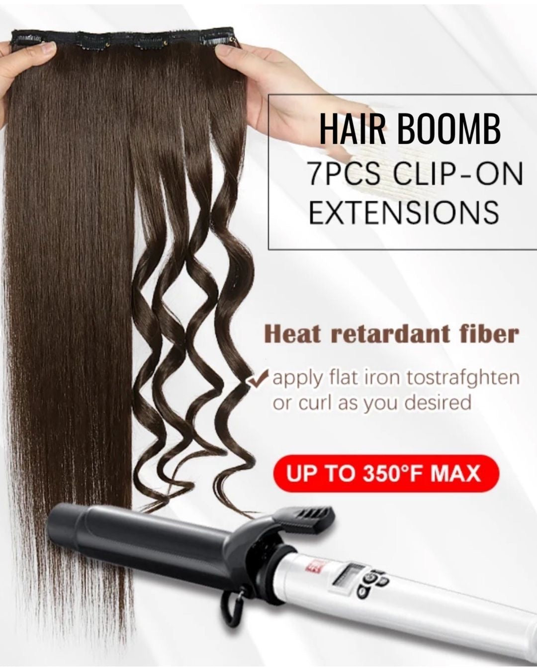 Extension 7 clip liscia castano scuro 150g