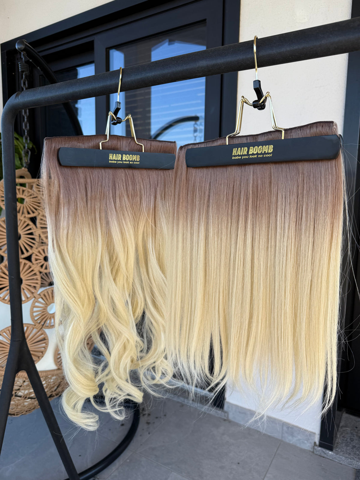 Extension clip lisce Champagne/ Platino