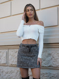 Gonna in tweed bianco nera