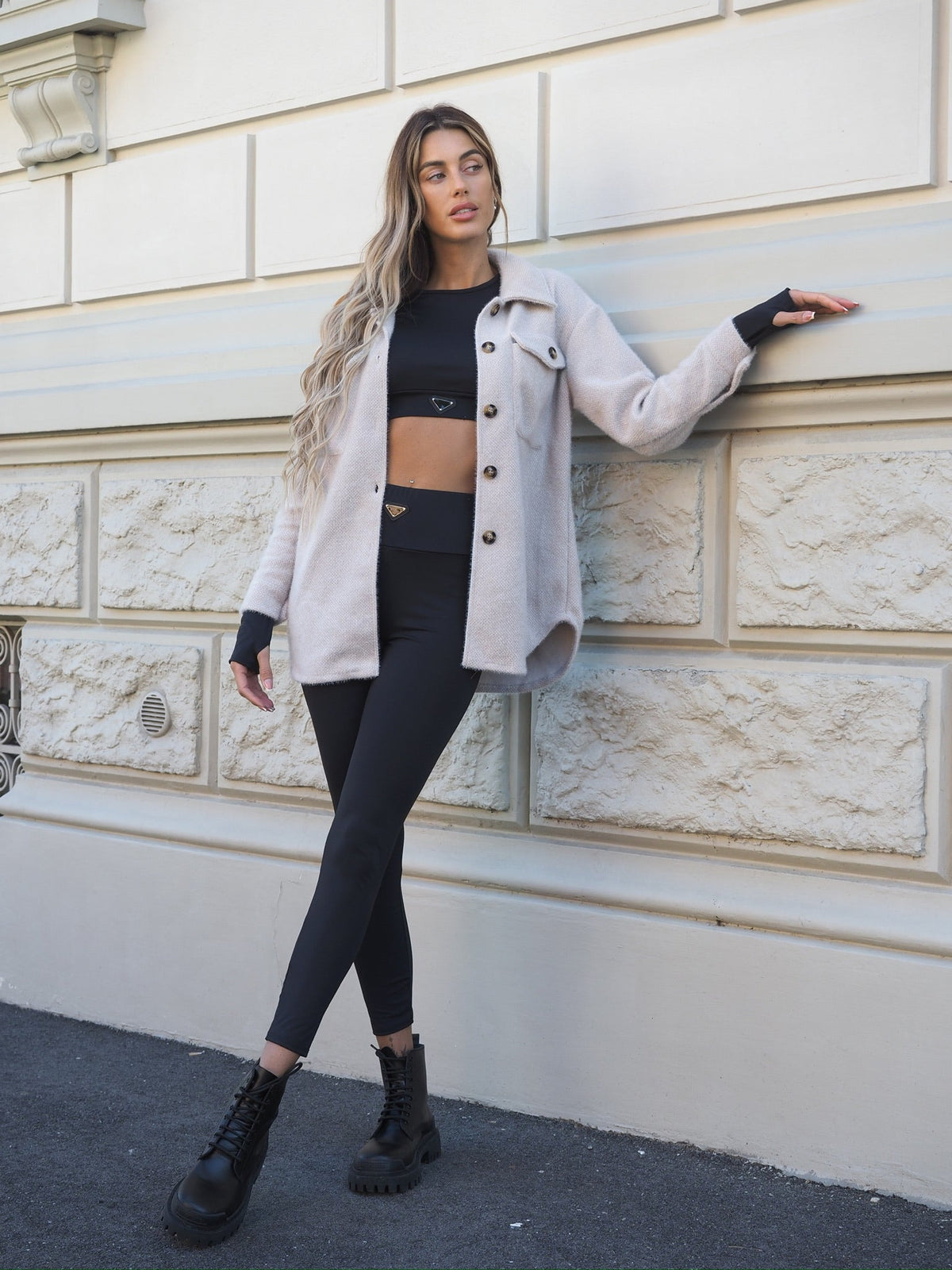 Giacca Teddy soft nude