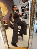 Pantalone city scuro con cinturina