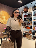 Maglione maniche maculato