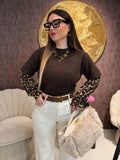 Maglione maniche maculato