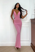 Abito lungo push up rosa