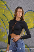 Maglia nera con strappi