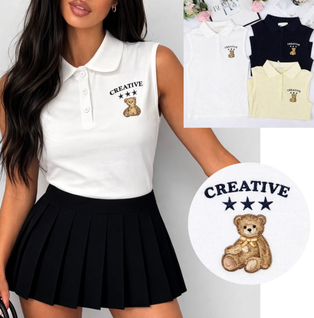 T-Shirt smanicata Teddy creative