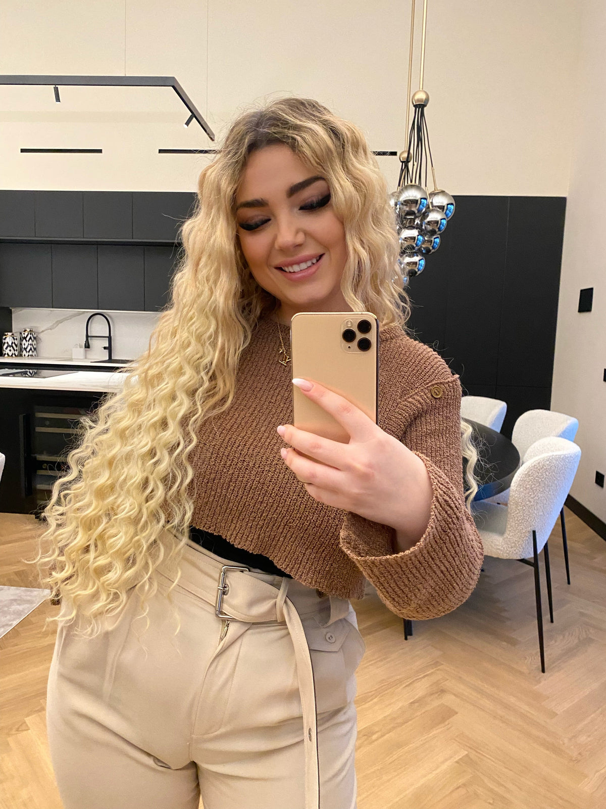 Clip Extension Riccia Biondo platino