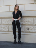 Pantalone sportivo con righe bianche